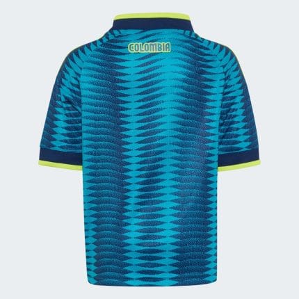 Segunda equipación de Colombia 2026 para niño. Camiseta oficial de visitante de la selección colombiana de fútbol.