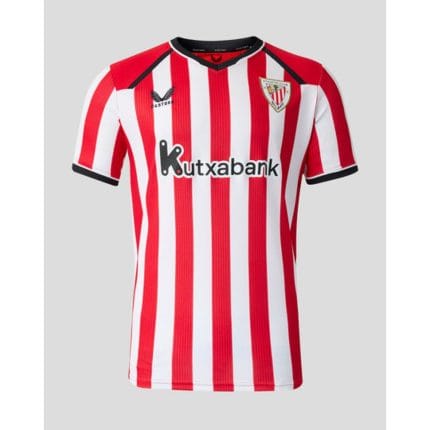 Camiseta oficial de la primera equipación del Athletic Club de Bilbao para la temporada 2027. Diseño rojiblanco para adulto.