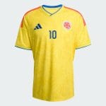 Camiseta de fútbol de la primera equipación de Colombia 2026 para adulto con el dorsal oficial de James Rodríguez número 10.