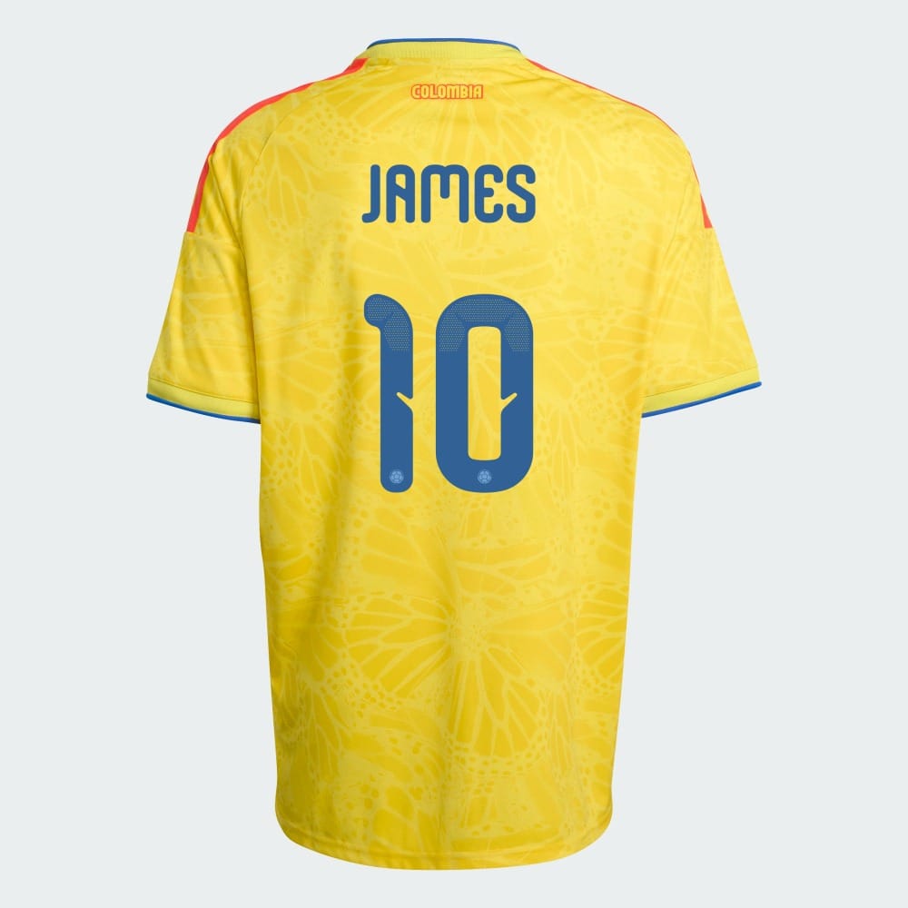 CAMISETA JAMES COLOMBIA 2026 Camiseta de fútbol de la primera equipación de Colombia 2026 para adulto con el dorsal oficial de James Rodríguez número 10.