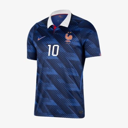 Camiseta primera equipación de Francia 2026 azul para adulto con el dorsal de Mbappé. Viste los colores de Les Bleus.