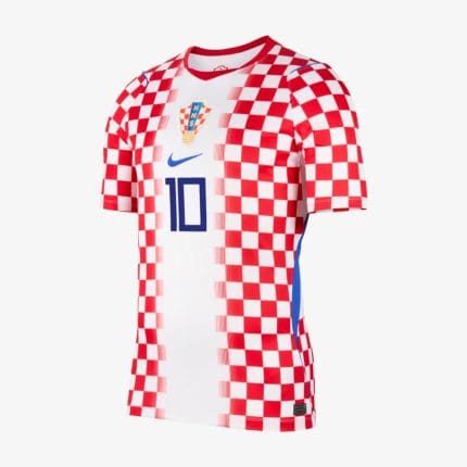 Camiseta de la primera equipación de Croacia para adulto del Mundial 2026 con el dorsal 10 de Luka Modrić.
