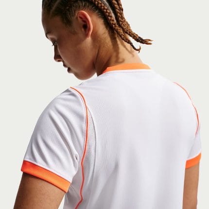 Camiseta de mujer visitante de Países Bajos para 2026. Segunda equipación oficial de la selección holandesa para aficionadas.