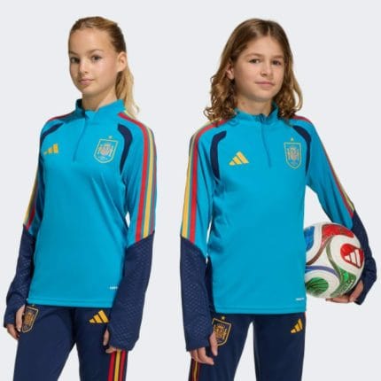 Camiseta de entrenamiento de España 2026 para niño. Modelo de manga larga de la equipación de entrenamiento oficial para niños.