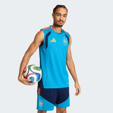 Camiseta oficial sin mangas de la selección de España 2026. Equipación de fútbol para aficionados de la selección española.