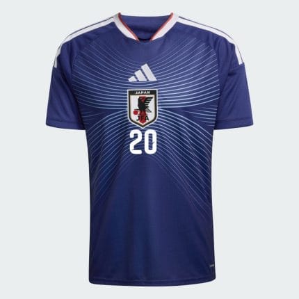 Camiseta de la primera equipación de Japón para el Mundial 2026, con el dorsal oficial de Take Kubo para adulto.