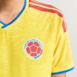 Camiseta versión jugador para adulto de la primera equipación de la Selección Colombia 2026. Diseño oficial color amarillo.