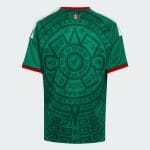 Equipación de fútbol para niño de México 2026, primera equipación oficial. Camiseta y pantalón verde para el Mundial.