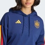 Sudadera corta de mujer con capucha de la selección de España, colección DNA. Ropa oficial de la RFEF para aficionadas.