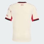 Segunda equipación de fútbol del Liverpool FC para niños, temporada 25/26. Kit de visitante infantil oficial de los Reds.