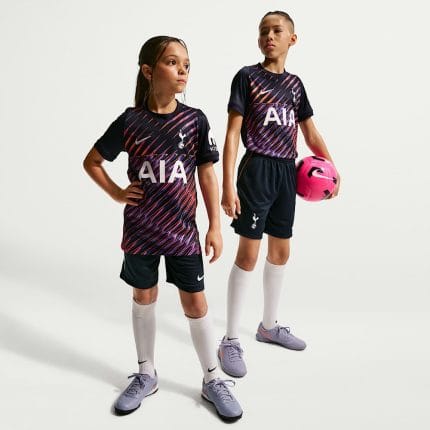 Segunda equipación de fútbol para niños del Tottenham Hotspur, temporada 2026-2027. Kit completo de camiseta y pantalón.