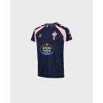 Segunda equipación para niños del Celta de Vigo 2026-2027. Kit de fútbol infantil oficial con camiseta y pantalón de visitante.