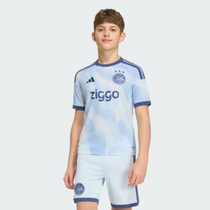 Tercera equipación para niños del Ajax Amsterdam 26/27. Conjunto de camiseta y pantalón de fútbol para los jóvenes aficionados.