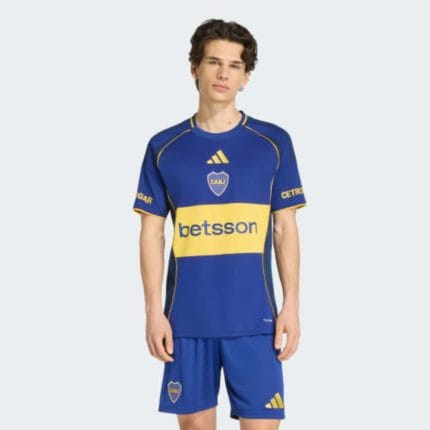 Vista frontal de la cuarta camisa de fútbol del Boca Juniors para la temporada 26/27. Diseño oficial para adulto.
