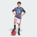 Camiseta de calentamiento para niños del Arsenal FC, temporada 26/27. Equipación prepartido oficial para los jóvenes gunners.