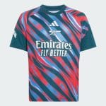 Camiseta de calentamiento para niños del Arsenal FC, temporada 26/27. Equipación prepartido oficial para los jóvenes gunners.