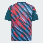 Camiseta de calentamiento para niños del Arsenal FC, temporada 26/27. Equipación prepartido oficial para los jóvenes gunners.