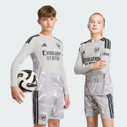 Camiseta de portero para niños del Arsenal FC 26/27. Equipación oficial de guardameta infantil para la temporada 2026/2027.