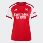 Camiseta de mujer de la primera equipación del Arsenal FC para la temporada 26/27. Uniforme oficial para aficionadas.