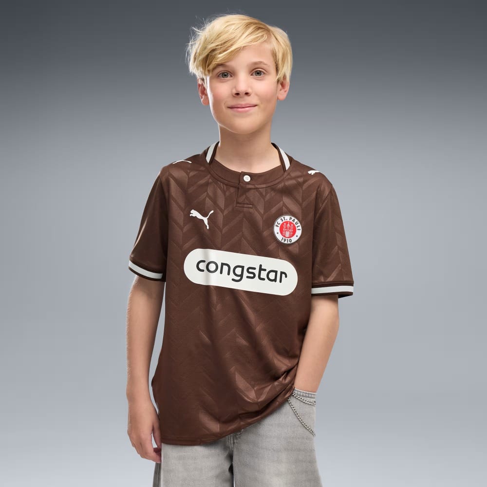 Camiseta Niño St. Pauli 26/27 Camiseta de fútbol para niño de la primera equipación del St. Pauli para la temporada 2026-2027. Tallas infantiles.