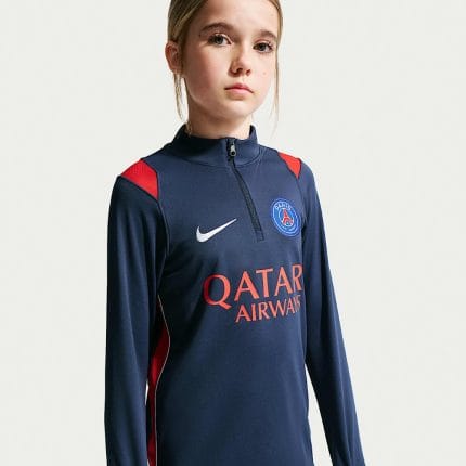 Imagen de la camiseta de entrenamiento del PSG para niños, temporada 26/27. Equipación oficial de fútbol para jóvenes aficionados.