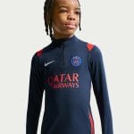 Imagen de la camiseta de entrenamiento del PSG para niños, temporada 26/27. Equipación oficial de fútbol para jóvenes aficionados.
