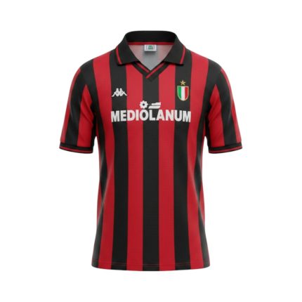 Camiseta retro AC Milan 1988/89 primera equipación — vista frontal en maniquí