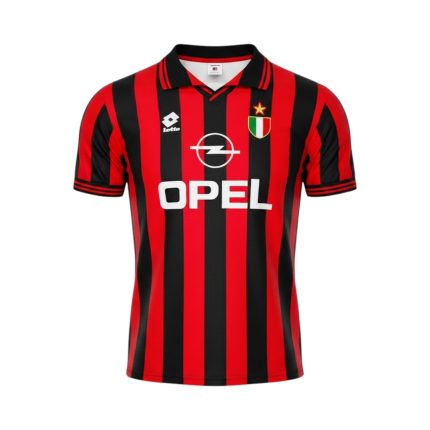 Camiseta retro AC Milan 1996/97 Primera Equipación — vista frontal en maniquí