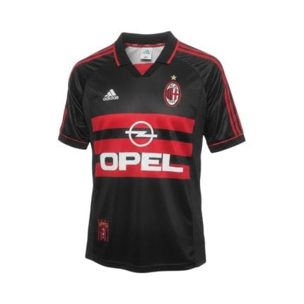 Camiseta retro AC Milan 1998/99 tercera equipación — vista frontal en maniquí