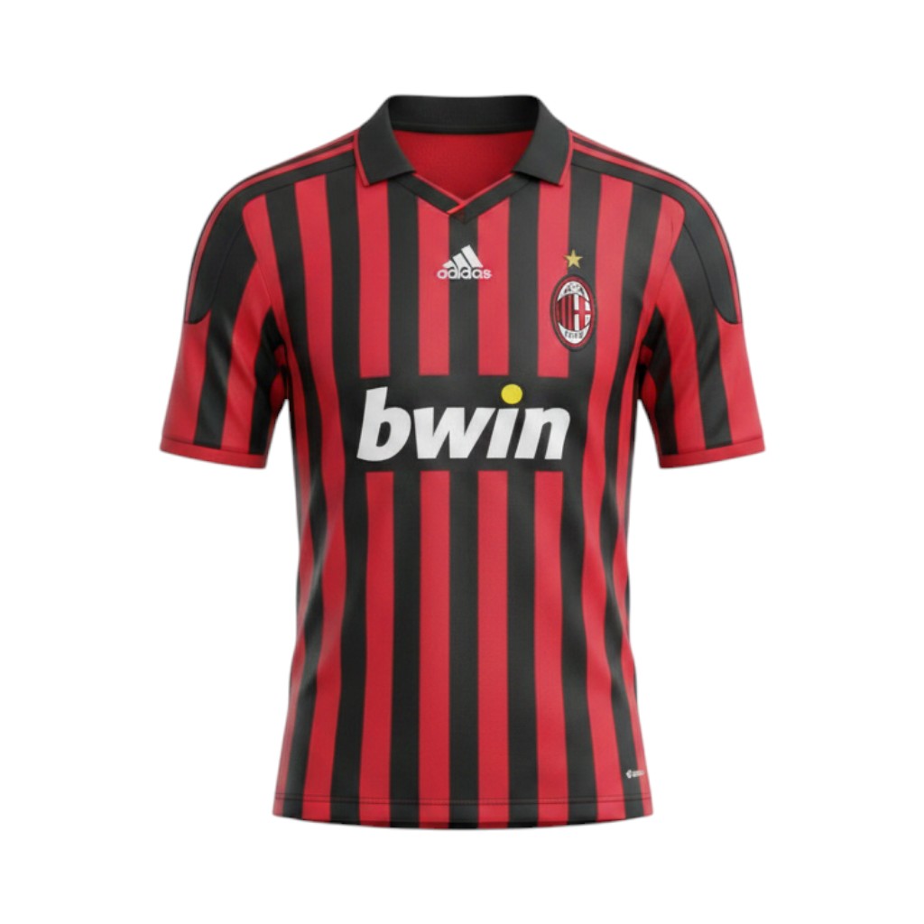 Camiseta retro AC Milan 2007/08 Primera Equipación vista frontal en maniquí Camiseta retro AC Milan 2007/08 Primera Equipación — vista frontal en maniquí