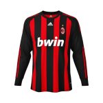 Camiseta retro AC Milan 2008/09 primera equipación manga larga — vista frontal en maniquí