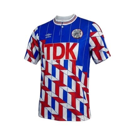Camiseta retro Ajax 1989-90 segunda equipación — vista frontal en maniquí