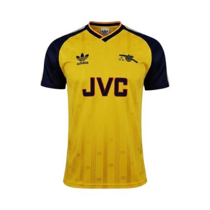 Camiseta retro Arsenal 1988/90 segunda equipación — vista frontal en maniquí