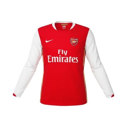 Camiseta retro Arsenal 2006/07 primera equipación manga larga — vista frontal en maniquí