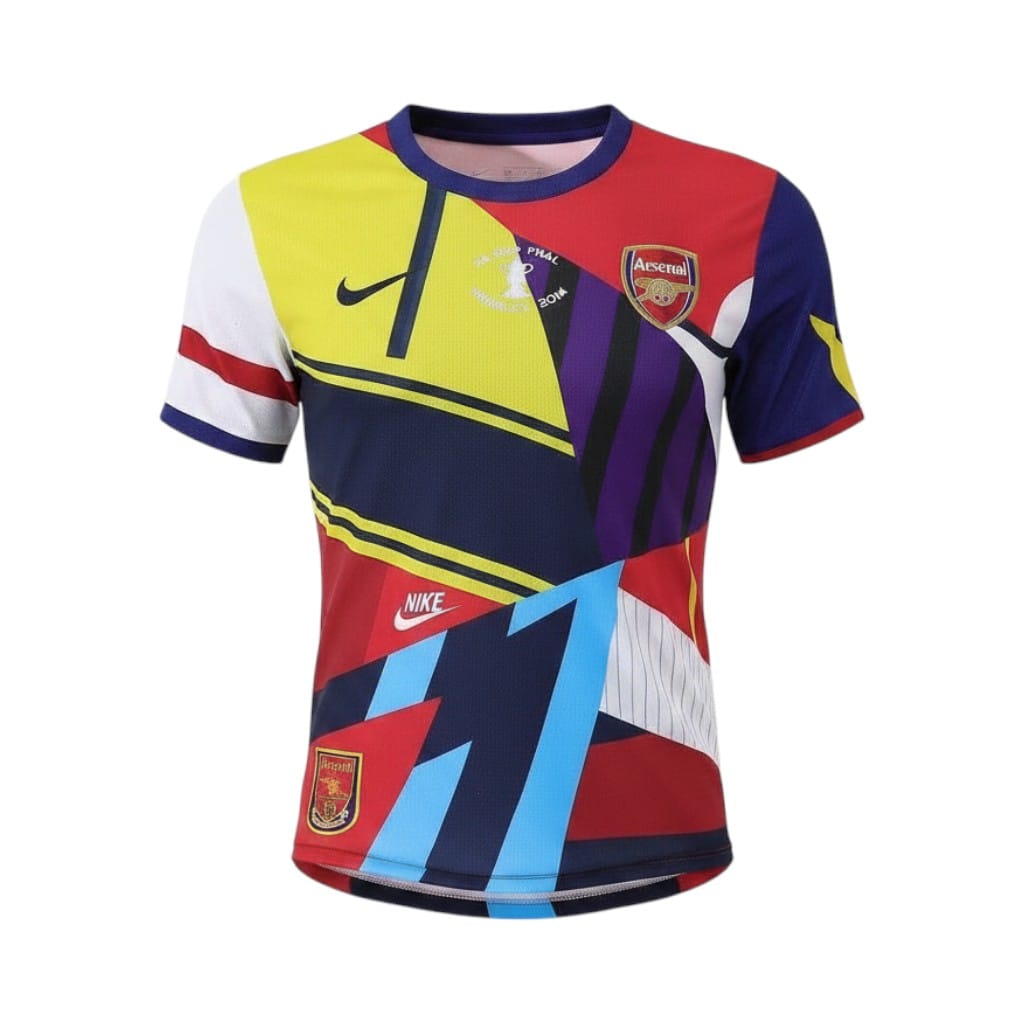 camiseta-retro-arsenal-2014-edicion-conmemorativa-01 Camiseta retro Arsenal 2014 edición conmemorativa Nike FA Cup — vista frontal en maniquí