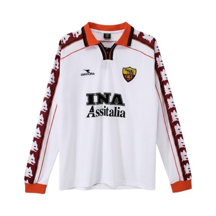Camiseta retro AS Roma 1998/99 segunda equipación manga larga — vista frontal en maniquí