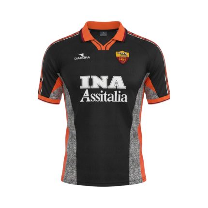 Camiseta retro AS Roma 1998/99 tercera equipación — vista frontal en maniquí
