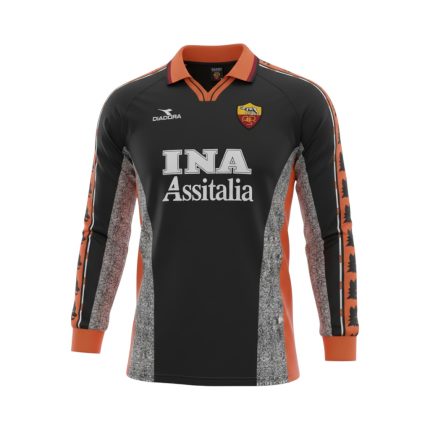 Camiseta retro AS Roma 1998/99 tercera equipación manga larga — vista frontal en maniquí