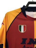 Camiseta retro AS Roma 2001-02 tercera equipación, diseño bicolor con Scudetto. — foto 11