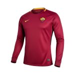Camiseta retro AS Roma 2017/18 primera equipación manga larga — vista frontal en maniquí