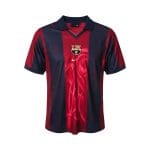 Camiseta retro FC Barcelona 2000/01 Primera Equipación — vista frontal en maniquí