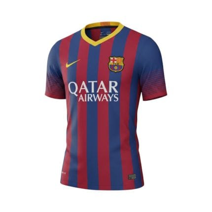 Camiseta retro FC Barcelona 2013/14 primera equipación — vista frontal en maniquí