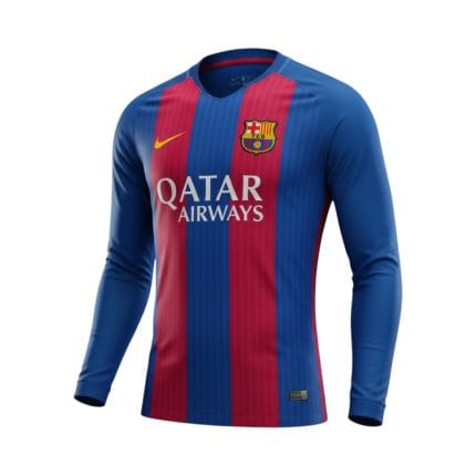 Camiseta retro FC Barcelona 2016/17 primera equipación manga larga — vista frontal en maniquí