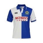 Camiseta retro Blackburn Rovers 1994/95 Primera Equipación — vista frontal en maniquí