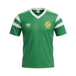 Camiseta retro Camerún 1990 primera equipación — vista frontal en maniquí