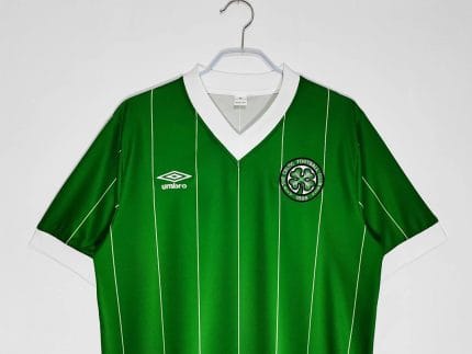 Camiseta retro Celtic 1984/86 tercera equipación verde rayas blancas — foto 2