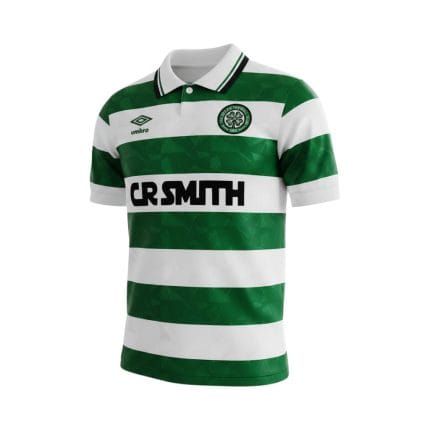 Camiseta retro Celtic FC 1989/91 primera equipación — vista frontal en maniquí