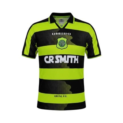 Camiseta retro Celtic 1996/97 segunda equipación — vista frontal en maniquí
