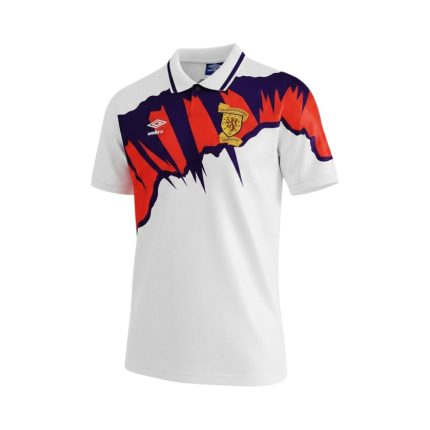Camiseta de fútbol retro de Escocia, segunda equipación de la temporada 1991/93. — vista frontal en maniquí