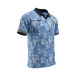 Camiseta retro Inglaterra 1990-1992 tercera equipación azul — vista frontal en maniquí